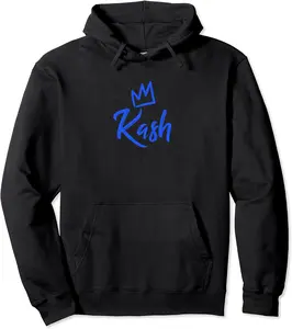 Kash the King / Blue Crown & Name for Men Called Kash Pullover Hoodie - Kevincifuen Shop 83B0BRGQ37JH