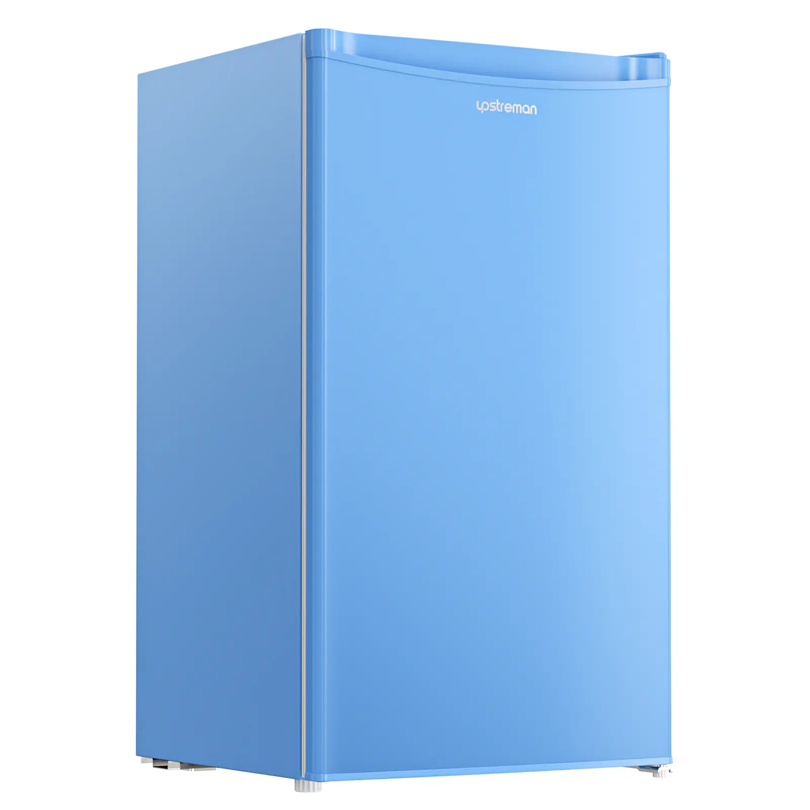 Upstreman mini fridges 3.2 Cu.Ft with Freezer Compact Single-Door Fridge with Ice Tray for Dorm Office Bedroom BR321 Adjustable Temperature Thermostat Energy Efficient Quiet Operation Blue Fridge drink fridge skincare fridge refrigerator Reliable Service