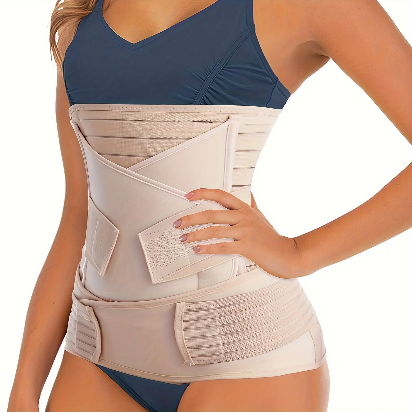 [Postpartum Recovery Support] Women's 3-In-1 Mesh Fabric Belly Belt - Post C-Section Abdominal Binder with Straps, Fitness Accessory, Belts, Compression, Adjustable