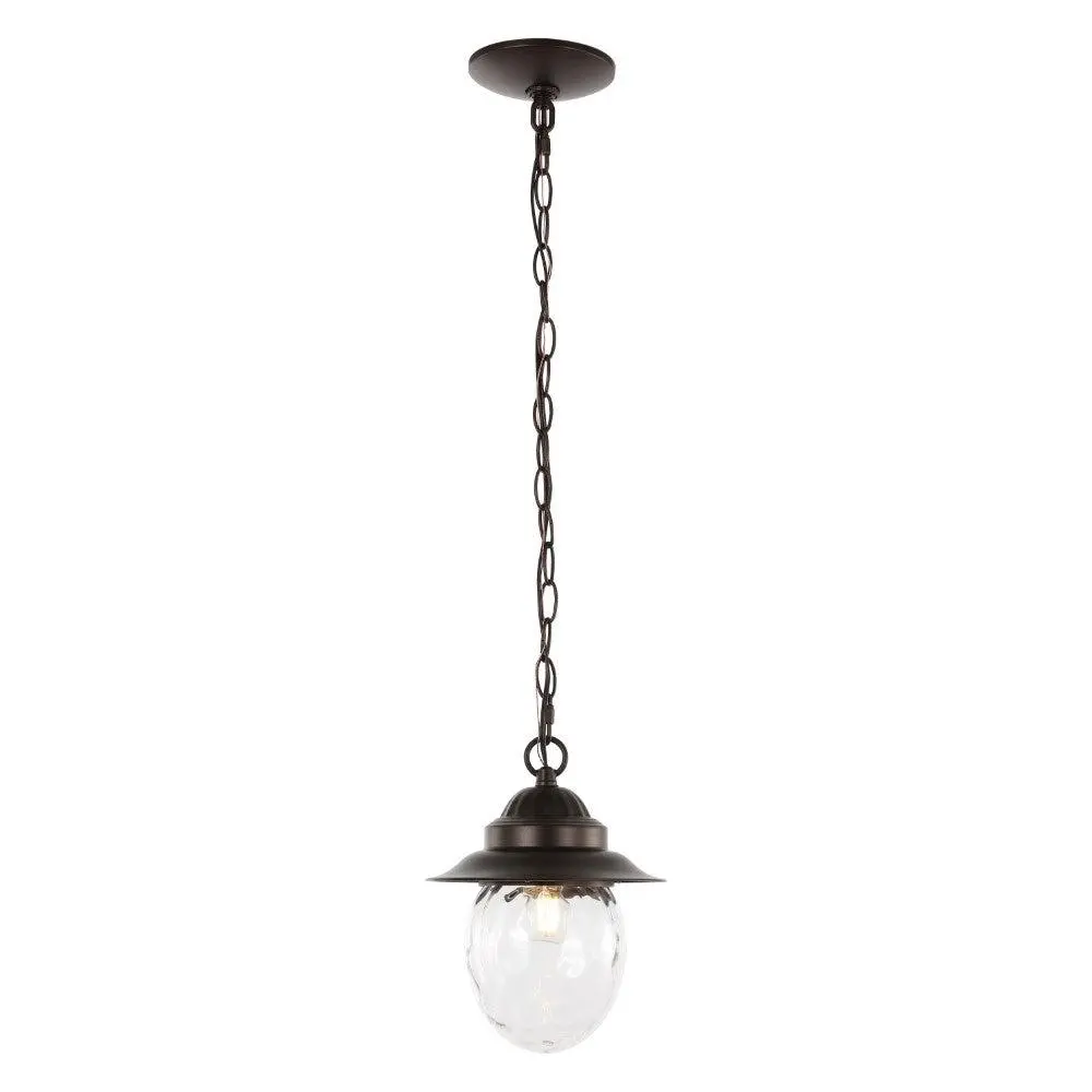 JONATHAN Y Manteo Farmhouse Industrial Iron-Glass Outdoor LED Pendant, Home Lighting, Decorative Ambiance Lighting for Living Room, Patio Decor