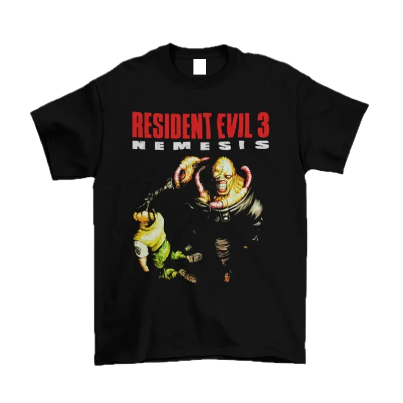 Y2K Vintage Game Resident Evil 3 Nemesis Black T-shirt Size S-3XL