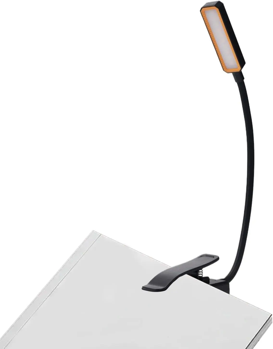 LED Clip-on Reading Light, Rechargeable Eye-Caring Book Lamp with 3 Brightness Levels, Flexible Neck Light for Bed, Desk, Study & Office