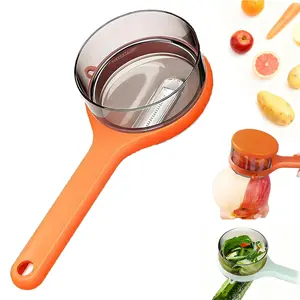 Peeler with Container - New with Box Storage Kitchen Special Fruitpeeler，Vegetable Peeler with Storage Box, Double-Sided Stainless Steel Multi-function Peeler for Home Kitchen (Orange)