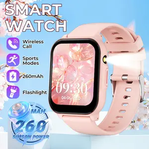 SIMSONLAB 1.83-Inch Smartwatch, Fitness Smartwatch with Wireless Calling, Message Notifications, Multi-Sport Modes, Music Control, Customizable Watch Face, Pedometer, 260mAh Battery Life, Voice Assistant, Weather - Suitable for Men and Women, Holiday Gift