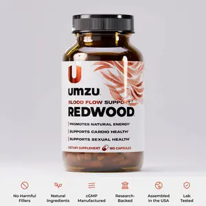 UMZU Redwood – Blood Flow & Circulation Support with Natural Nitric Oxide, Energy & Fitness Support, 180 Capsules