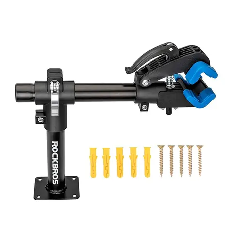ROCKBROS Iron Bicycle Repair Stand - Bench-Mount Home Workbench Rack, Bike Tools & Equipment, Adjustable Silicone Clamp, Sturdy Quick-Release, Versatile 30-75mm Fit, 44 lbs Capacity Bicycle Maintenance Tool for Road/Mountain/City Bikes