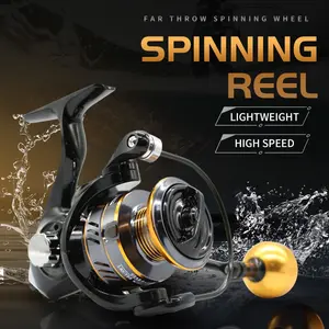 Rooblinos HM Fishing Reel 12KG Max Drag, Fishing Equipment, Metal Construction Full Metal Alloy Gear Disc Brass Pinion Stainless Steel Core, Falcon Shape Ergonomic Design, High-Strength Anti-Twist Body, Long-Distance Casting, Freshwater Saltwater