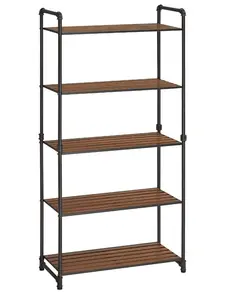 Portable and foldable multi-tier storage rack,5-tier rack organizer, for living room, balcony, kitchen, garage and etc.