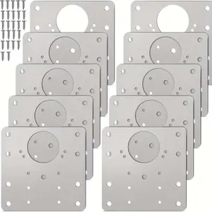 Metal Cabinet Door Hinge Repair Plate 8-Hole High Compatibility, 27-Piece Set with Screws, Suitable for Wooden Furniture Doors
