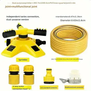 6 Piece Lawn Sprinkler Set with 360° Rotating Nozzle, Adjustable Arms, Multi-Angle Coverage, Durable Plastic Garden Watering Tool, Sprinklers for Yard, Outdoor Sprinkler