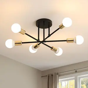 Modern Industrial Chandelier Ceiling Light Fixture, E27 Socket & Design, Ideal for Bedroom Living Room Dining Room Office Cafe, Home Decor, Decorative Light