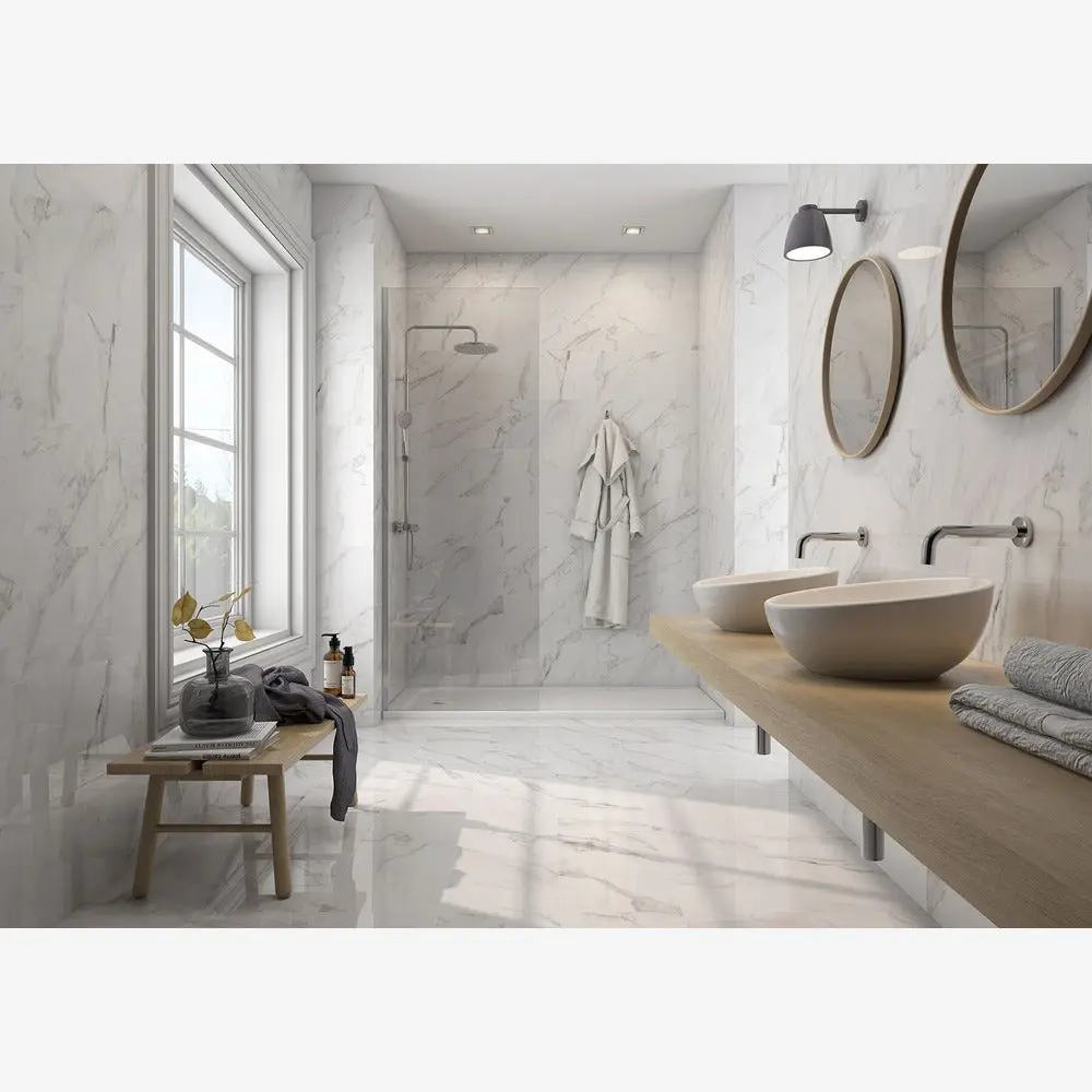 Milano Statuary White 24x48 Porcelain Tile Matte