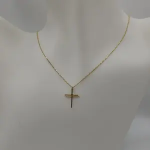 10k Cross-style nail chain, Cross Design Pendant, Cross Motif