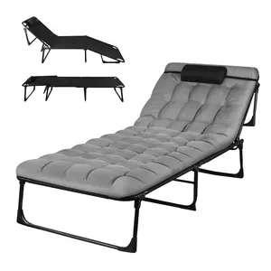 Folding Bed Cot with 2 Sided, 74''*26'' Portable Sleeping Guest Beds, Heavy Duty Camping Cots with Carry Bags, Adjustable Outdoor Champing Bed