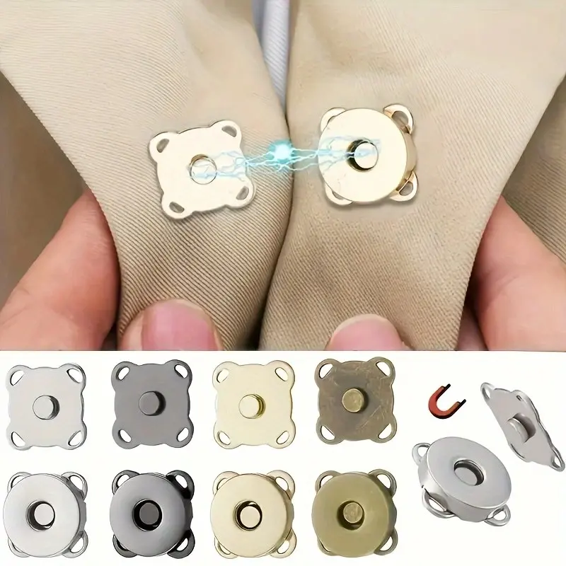 DIY Magnetic Buttons for Home Sewing, Cartoon Magnetic Invisible Snap, Metal Hidden Sewing Button, Wallet Lock Screw Fastener, Bag Accessories, Button Decoration