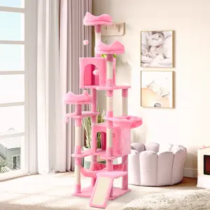 Yitahome Tall Cat Tree for Indoor Cats, Multi-Level Cat Tower with Cat Condos, Top Perches, Cozy Basket,Hammocks, Large Pet Activity Structure