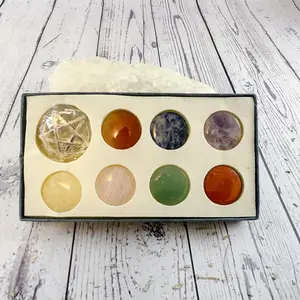 Chakra Pendulum Pentagram • 7 Interchangeable Gemstones • Energy Healing & Divination Tool
