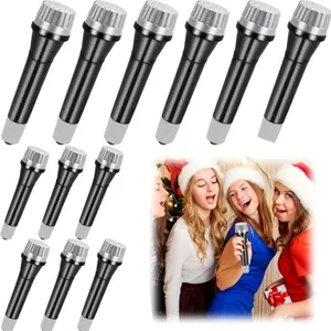 12 Pack Fake Toy Microphones Set,Plastic Microphone Prop,Play Microphone for Kids,Pretend Microphone for Karaoke Stage Costume Role Birthday Party Favors,5.7 Inches Tall tiktokshopspringglowup