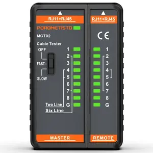 MCT02 Network Cable Tester RJ45 RJ11 Network Cable Telephone Line Dual-use Tester LED Status Display NC/HDMI Repair Tool