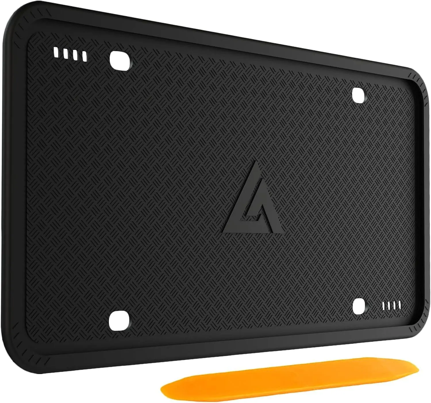 Silicone License Plate Frame, Universal US Car Plate Holder, Rustproof Rattle-Proof Weatherproof, Black, 1 Pack