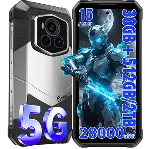 FOSSIBOT F107 Pro 5G Rugged Phone Unlocked, 200-megapixel 4K Ultra-high-Definition Camera, 30GB + 512GB Storage Smartphone, 28000mAh Battery Phone, Android 15,6.95" 120Hz Display Waterproof Phones | 2026 Silver-White