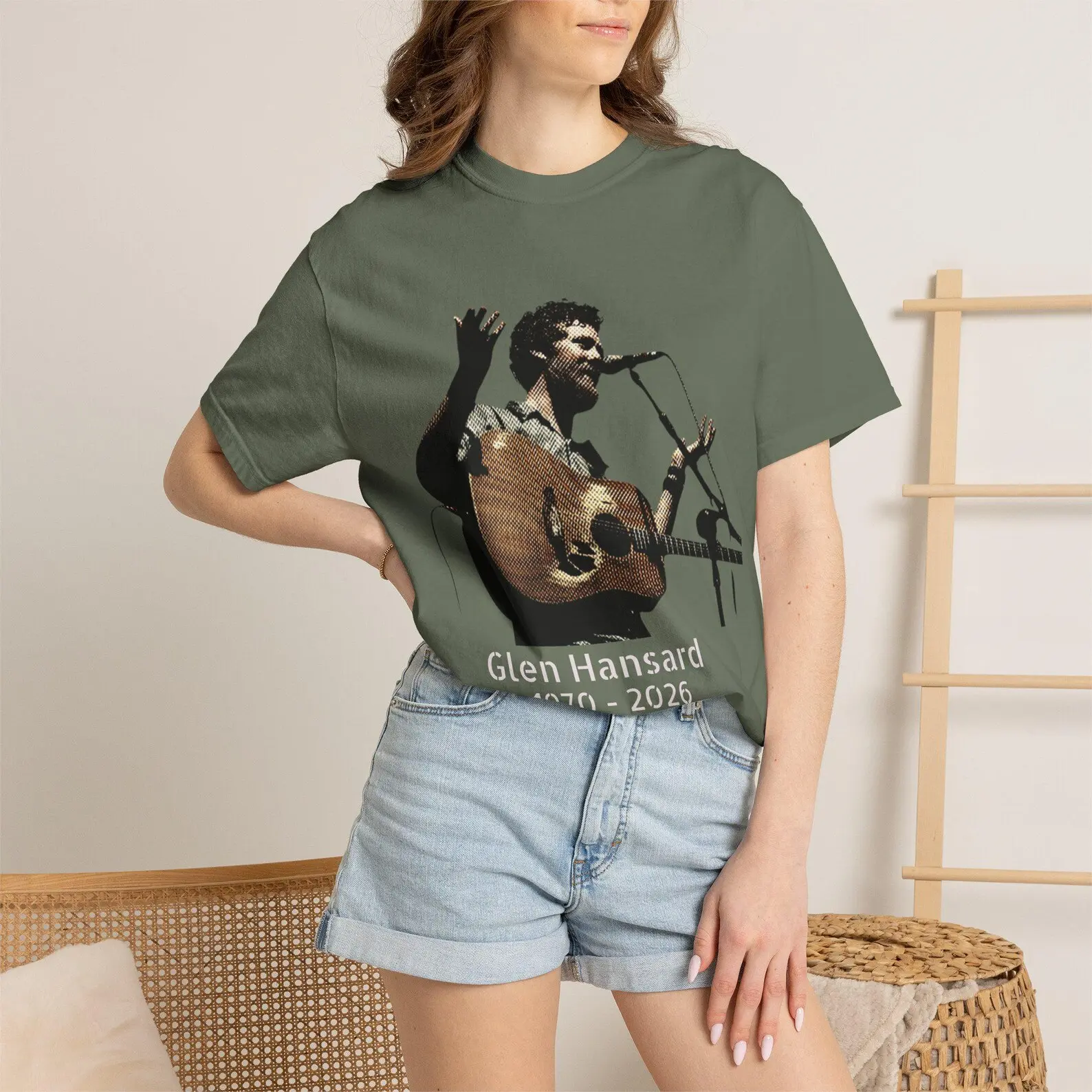 RIP Glen Hansard Singer with Acoustic Guitar memorial T-shirt