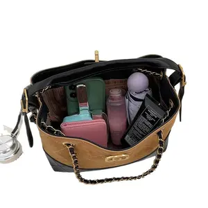 diamond-quilted Chain bag, large capacity single shoulder tote bag, women's armpit bag, 2025 autumn new frosted crossbody bag