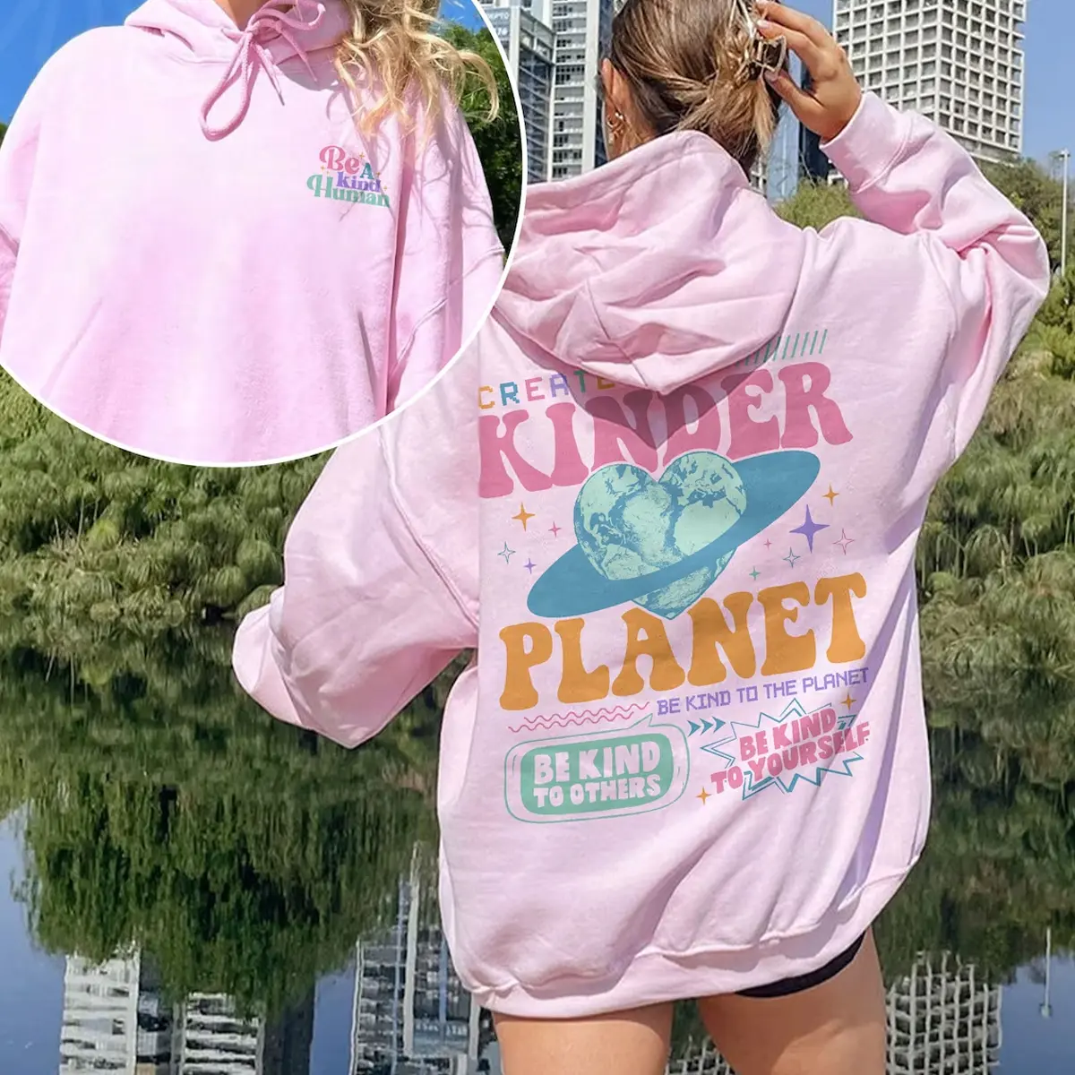 Create a Kinder Planet Hoodie, Mental Health Sweatshirt, Oversized Hoodie, Trendy Hoodie, Perfect gift