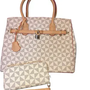 Women's Geometric Pattern Handbag with Matching Change Purse and Adjustable Strap for Everyday Use