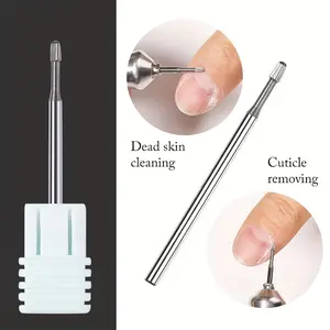1Pc Nail Drill Bits Tungsten Carbide Drill Bit Cuticle Remover For Electric Nail File Machine Cuticle Clean Tools, Tungsten Steel Grinding Cuticle Remover Manicure Tool