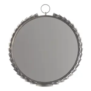 Grey Modern Classic Sunset Round Decorative Wall Mount Mirror