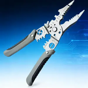 9 in 1 Wire Stripper Multi function Electrical Tool Professional Cutter Crimping Pliers Comfortable Grip Hand Tool for Electrician Home DIY Repair Work