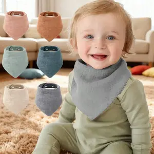 6pc Baby Pure Cotton Bibs Set, Adjustable Snap Closure, Washable Reusable Drool Bibs for Newborns, Christmas Halloween Thanksgiving Gift, Adjustable Bib Straps