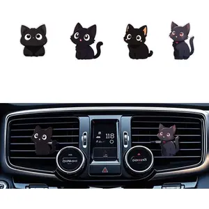 Cute Car Air Freshener Clips,Cute Black Cat Car Vent Clip,Car Vent Decoration Accessories,Auto Air Conditioner Clip,Automotive Interior Decoration Gifts for Men/Women