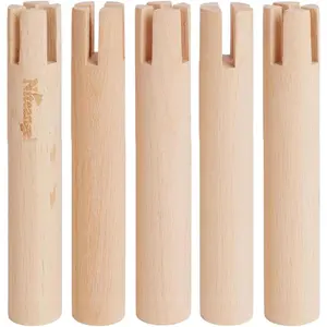Set of Beech Stilts for Elevating & Safely Setting Multi-Chamber Series Maze House (Set of 5 Stilts (5.9'' H))