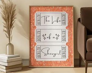 [SALE UP TO 40%] [Unframed] Ticket Stub Poster The Life of a Showgirl Movie Ticket Poster Preppy Dorm Wall Art Girly Art Print Glam Poster Girly Gift Idea Poster Print