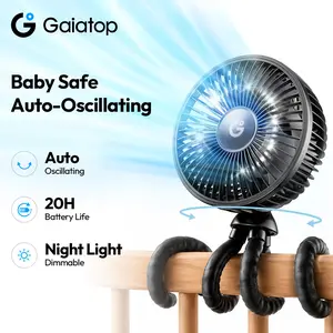 [ Auto-Oscillating | 15H Battery Life] GAIATOP Baby Stroller Fan with Mosquito Repellent, Flexible Octopus Clip-on Fan, Portable Cooling Fan for Travel Accessory, Car Seat & Nursery, Practical Family Gift