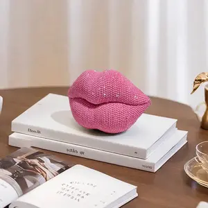 Sexy Lip Sculpture Decorative Figurine, Home Living Room Office Bedroom Bar Hotel Bathroom Wedding Valentine Gift