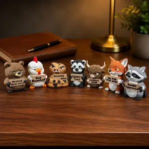 Attitudimals - Animals With A Serious Attitude Desk Decor Figurines Holding Rude Sarcastic Humor Signs
