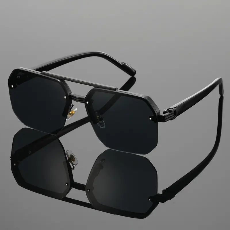 Classic Style Cool Men's Sunglasses, Suitable for Driving, Camping & Business Casual, Fashionable Eyewear, Modern Trendy Sunglasses, Plastic Frame Sunglasses