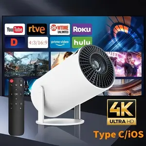 4K Mini Projector, Ultra-Portable with Display, WiFi & Wireless, Adjustable Screen, 180 °     Rotation, USB Audio