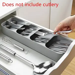 Kitchen Drawer Utensil Organizer, 1 Count Durable Plastic Organizers Multifunctional Cutlery Storage Box, Kitchen Utensil Storage Box, Kitchen Accessories, Cutlery Organizer Tray