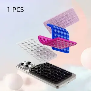 Eco-Friendly Silicone Dual-Sided Phone Suction Cup Mount, Multifunctional Phone Stand, 40pcs Square Adhesive Pads, Self-Adhesive Anti-Slip Waterproof Stickers