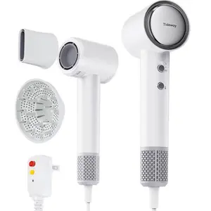 Tideway SilkJet Titanium High-speed Hair Dryer 110,000 RPM Brushless Motor Blow Dryer w/ Ionic Technology  4 Temperature Settings Thermo Control Ergonomic Design, Perfect Present for Men Women Friend Family Gift Christmas New Year Viral