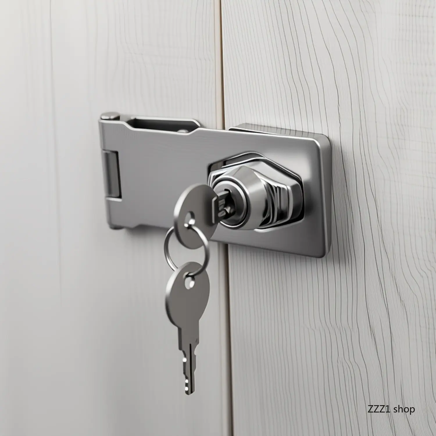 Set of Furniture Safety Locks with 2 Keys and 8 Screws | Includes Screwdriver, Easy to Install, Anti-Theft Hang Lock for Cabinets, Mailboxes, Drawers, and Doors | Modern Durable Metal Lock