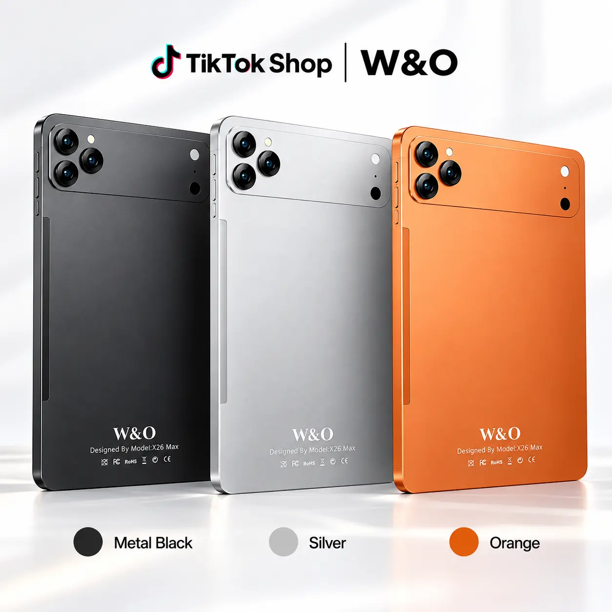 W&O Android 15 Tablet with Keyboard, Mouse & Stylus, 256GB Storage, Dual-Band WiFi, SIM + microSD Support, Complete Tablet Bundle for Work, Study, Streaming & Travel