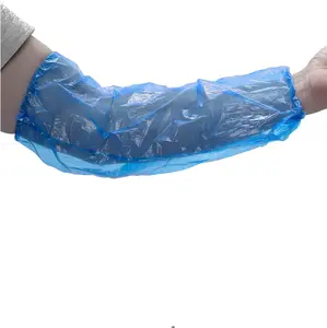 ProtectX Waterproof Disposable Arm Sleeve Protective Cover 17” Long with Elastic Band - Blue 100-Pack