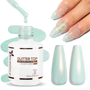 Nicedeco Gel Nail Polish Pearlescent Glitter Gel Top Coat 019