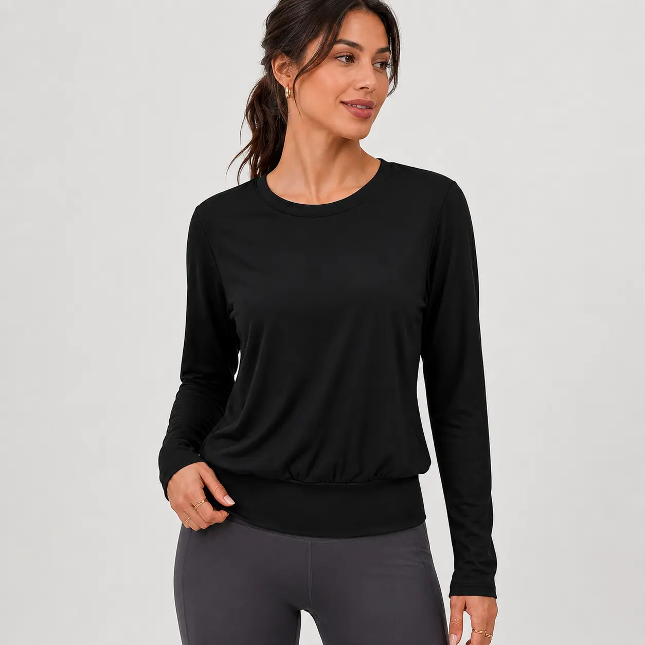 Alaroo Womens Wide Banded Bottom Tops For Fall Winter clothes