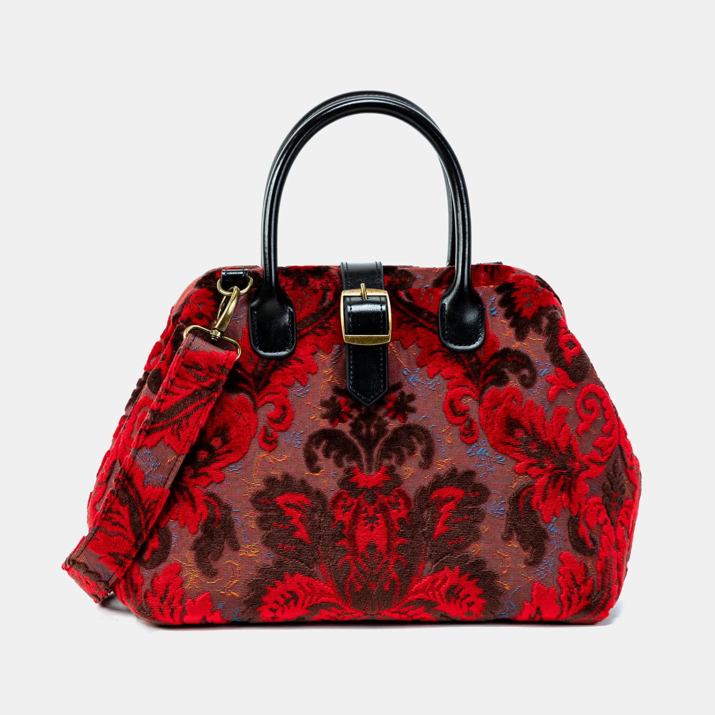Burnout Velvet Revival Scarlet Carpet Handbag Purse